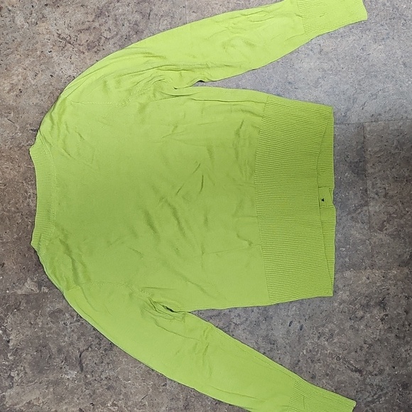JCP Bright Green Cardigan Size Large - Picture 3 of 4